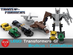 Lego Transformers MOC Micro G1 Bruticus Combaticon Mini Tank Helicopter Jeep Space Shuttle Mecha