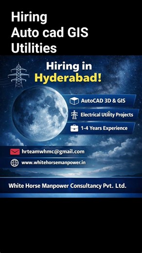 Jobs AutoCAD &GIS Utilities Professionals#NowHiring #AutoCAD #Utilities #Yshort #whitehorsemanpower