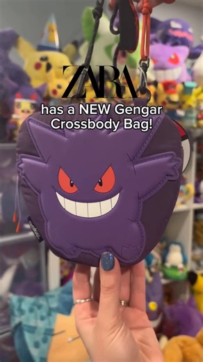 Ally Tamara on Instagram: "✨ @zara has an adorable Gengar crossbody bag! It has an adjustable strap, and is perfect if you don’t want to carry around a lot of stuff! A huge thanks to @pokemomm_ for letting me know about it! 🥹💜 👻 Here’s the link to it if anyone is looking for it: https://www.zara.com/ca/en/gengar-pokemon---crossbody-bag-p11445630.html . . . . . . #gengar #ghosttype #zara #pokeween #pokemon #pokémon #pokemontoys #pokemonplush #pokemonplushies #pokemoncommun