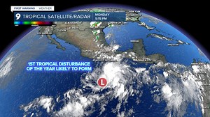 The 1st tropical storm of the 2025 Eastern Pacific hurricane season is forming off the coast of southern Mexico and could bring a few thunderstorms to southern Arizona on Sunday. When the storm forms, it will be named Alvin. Let's hope Alvin can bring some rain to Arizona! | KGUN 9