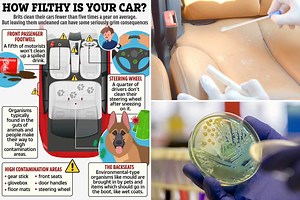 How dirty your car really is - with invisible 'poo bacteria' & mouldy seats