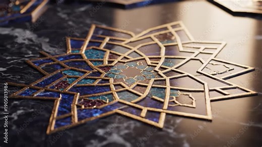 4k motion footage of golden star of david pattern on dark fabric close up slow zoom