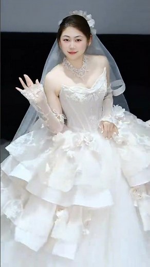 Beautiful Bridal Look in White Wedding Dress 💍 | Cute Bride Makeup & Outfit Inspiration