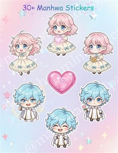 Cute Kawaii Manhwa Stickers Bundle | Digital Planner Stickers for iPad Journaling, Scrapbooking, Book Lover Gift - Etsy