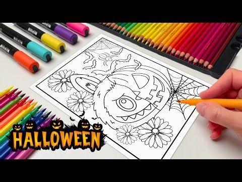 Halloween vs Cute 🌸🎃 Coloring Labubu Split Art