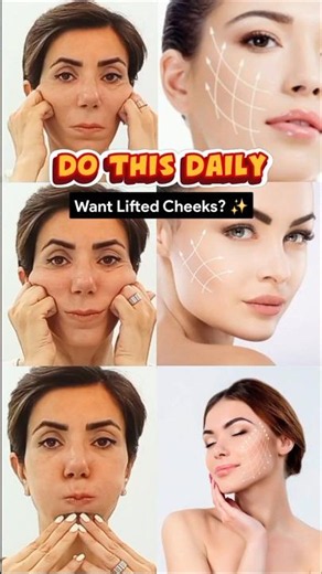 Lift Sagging Cheeks Naturally | 3 Quick Exercises #Shorts#faceyoga#rebornfacemethod