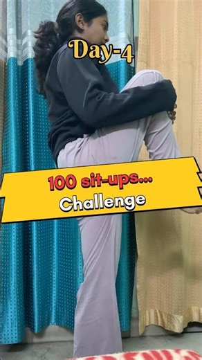 100 sit-ups challenge❤️‍🩹 ||Day-4|| #challenge #100situps #shorts