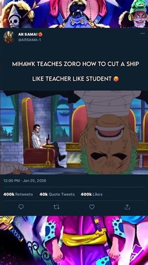Finally Zoro is Equal To Mihawk #zoro #luffy #onepiece #amv #mihawk