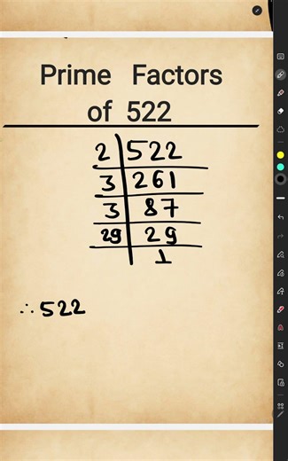 Prime Factors of 522 l Prime Factorization of 522
