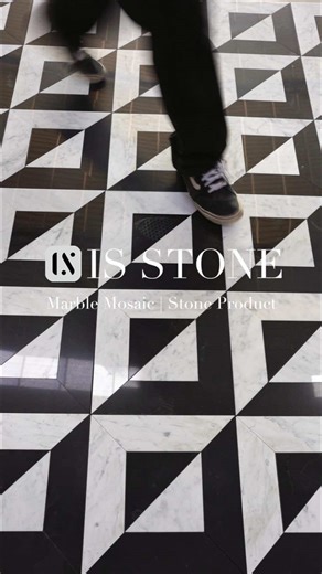 Nero Marquina and Carrara White Marble Mosaic Tile