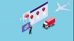 Predict equipment maintenance, reduce downtime and cost. AI Technology 3d animation cartoon