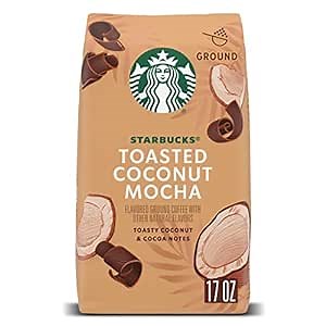 Starbucks Naturally Flavored Ground Coffee, Toasted Coconut Mocha, 100% Arabica, Limited Edition, 17 oz