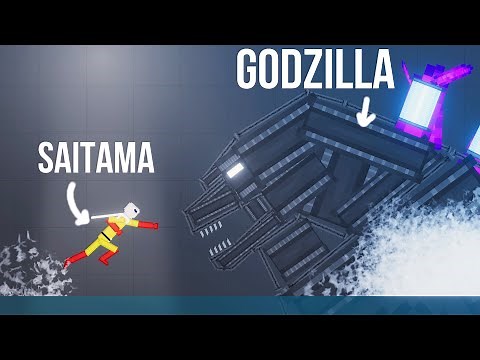 SAITAMA vs GODZILLA deadly battle [Zebra Gaming TV] People Playground