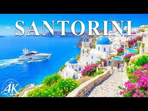 Santorini 4K 🇬🇷 | Iconic Blue Domes of Oia, Majestic Caldera Cliffs & Greek Island Magic