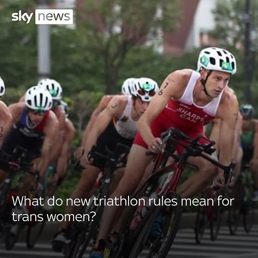 Sky's Tom Parmenter explains the new rules for transgender women competing in triathlon events in Britain from 2023. More on this story: trib.al/8jVBE0l | Sky News