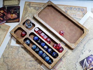 Dnd Deluxe Dice Box, Handmade Custom Wood Dungeons and Dragons Rolling Tray Organizer, Unique Portable Tabletop Gaming Gift & Accessories - Etsy
