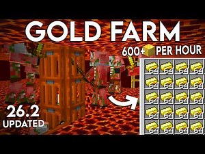 NEW UPDATED Minecraft Java 26.2 GOLD FARM Tutorial | Unlimited Gold Farm