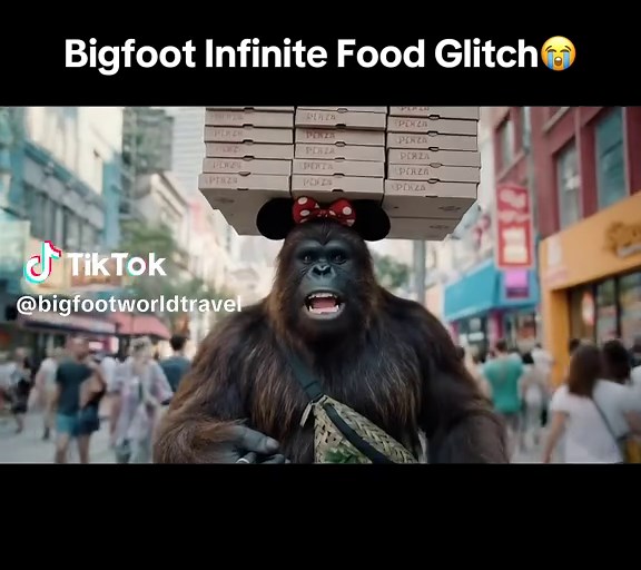 Bigfoot finds infinite food glitch😂 ##bigfoot##bigfoottravels##pizza