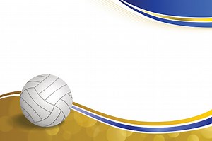 Background abstract sport volleyball blue yellow ball frame...