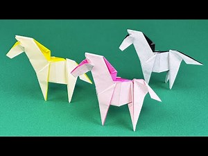 【折り紙】1枚で素敵！可愛い「馬」の折り方🐎干支（午）の置物や飾りに最適な動物の作り方・DIY | How to make a Paper Horse | Origami | 摺紙 馬 | 종이접기