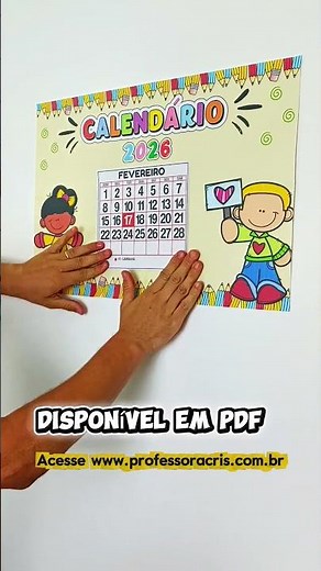 Calendários 2026 em PDF #professor #pedagogia