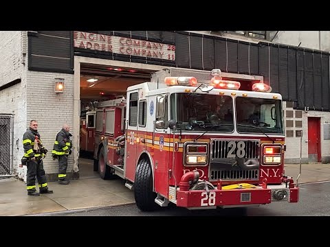 FDNY Engine 28 And Ladder 11(Spare) Responding