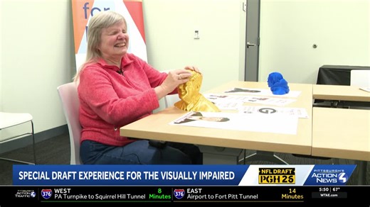 Pittsburgh library's 3D display of NFL prospects helps blind experience draft week
