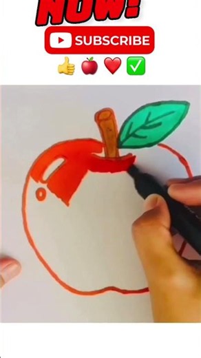 🍎 How to Draw an Apple Easily 🍏 | Cute Drawing for Beginners | 🍎 Как Нарисовать Яблоко Легко 🍏