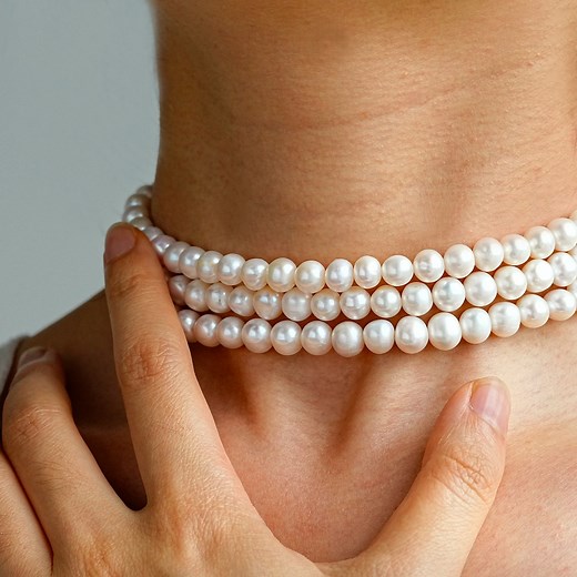 Real Freshwater Pearl Choker Necklace, 3 Strand Layered Pearl Choker, Minimalist Bridal Choker, Wedding Jewelry, Bridal Gift, Gift for Mom - Etsy