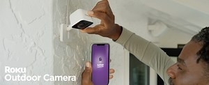 Roku Outdoor Camera SE - Home Security - IP65 Weather Resistant Wired Security Camera with 1080p HD Night Vision