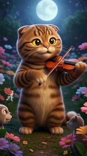 🎻 Night Garden Melody #RelaxingCat #PixarAnimation #CatMusic