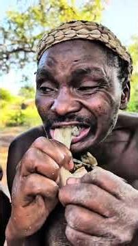 The old man took a sip of his soup and wanted to snatch back a piece of meat #africa