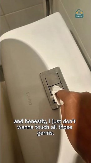 Never Touch Public Toilet Buttons… Here’s My 2-Second Hack! #toilet