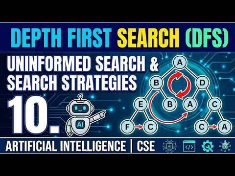 10. Depth First Search | Uninformed Search | Search Strategies | Artificial Intelligence | CSE