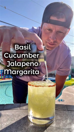 Refreshingly Spicy Margarita w/basil, cucumber, and jalapeños