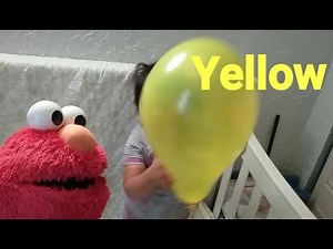 Elmo, Dave & Bella learn Colors with Balloons-popping challenge
