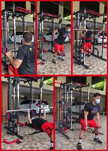 multi function Cable smith machine/rack combo 🟡cable function -crossover -rowing -biceps -pulldown -triceps -shoudler raise -pec flies 🟡free weights -squats - chest press - shoulder press -calf raise -rowing/shrugs and more 🟡smith machine -squats - rows/shrugs -shoulder press -chest press -calf raise - and more 🟡dips - chin up multi grip - land mine 🔴only php 35,800 including all attachments HxLxW (7.4ft x 7ft x 5ft) (olympic bars, olympic plates, mattings and adjustable bench not included)