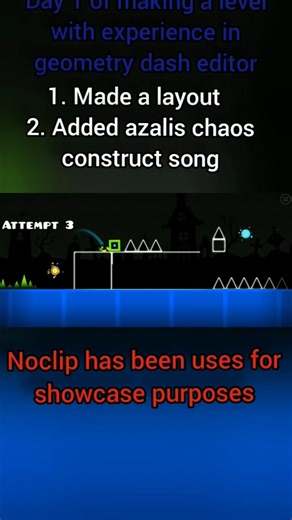 Day 1 of making a level in geometry dash editor without experience | #shorts #viral #bloxfruits #gd
