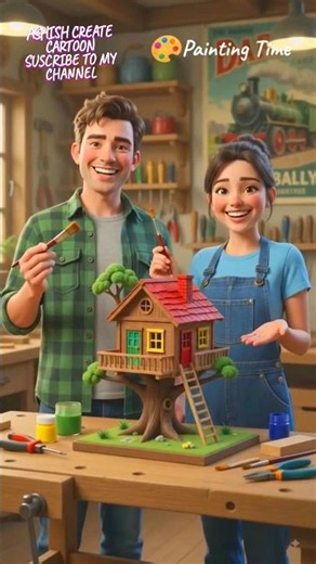 Wood Tree House #cartoon #animation #trending #shorts #ai #craft #video #viral #views #reels