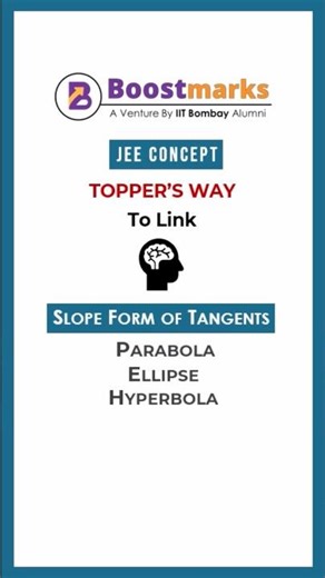 Link slope form of tangents of Parabola, Ellipse, Hyperbola #jeemains #jeeadvanced