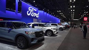 NEW YORK, USA - MARCH 30, 2024: Discover and explore the impressive and diverse lineup of vehicles from Ford showcased at the exciting auto expo event