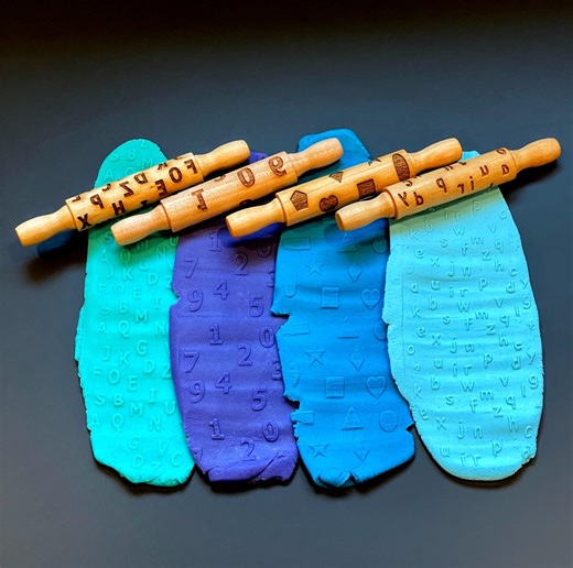 Educational Texture Rollers: Alphabet, Numbers, Shapes - Sensory Learning - Etsy