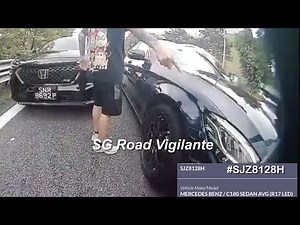 10may2025 woodland checkpoint #SJZ8128H mercedes c180 cut queue hit camcar refused to exchange info