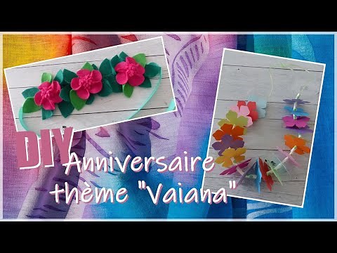 DIY Anniversaire thème Vaiana : fabriquer un collier de fleurs en papier