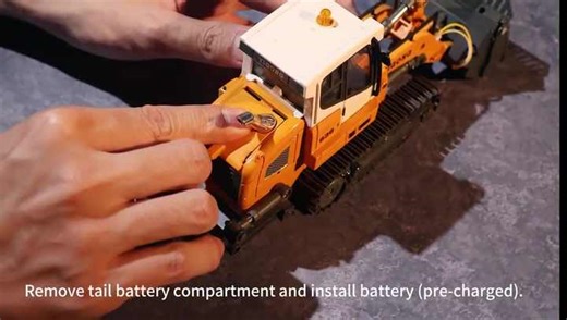 1/50 RC Electric Bulldozer Model Toy Metal Construction Light Sound Charger Included 30m Remote Control for Boys-Office Gift