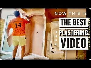 THE BEST PLASTERING VIDEO EVER for beginners and DIY How to plaster a very tricky kitchen with arch