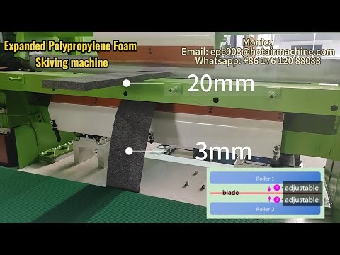 Expanded Polypropylene Foam Skiving machine | Splitting 23mm to 20mm+3mm | Cut to any thickness