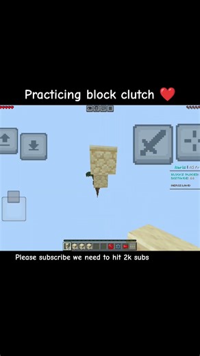 Practicing Block Clutch In MCPE Mobile 🥶 #minecraft #blockclutch #shorts #fyp