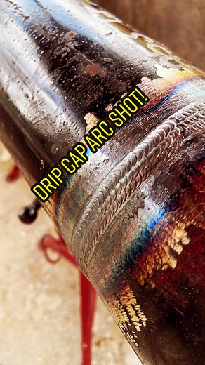 Got an arc shot on how i drip cap 💧 for those that were asking. Definitely not the best but hopefully it can help someone out. #weldtok #welding #weld #tiktok #like #fyp #foryou #blessed #combowelder #fypシ #work #duet #welder #glorytogod #pipewelder