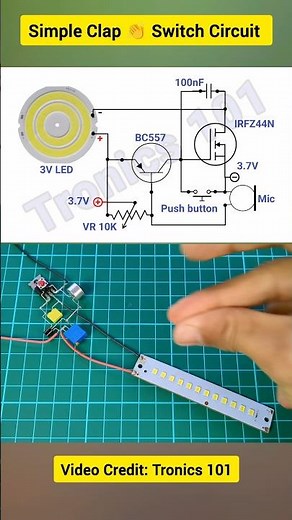 Simple clap 👏 switch circuit #diy #diyproject #shorts #circuit